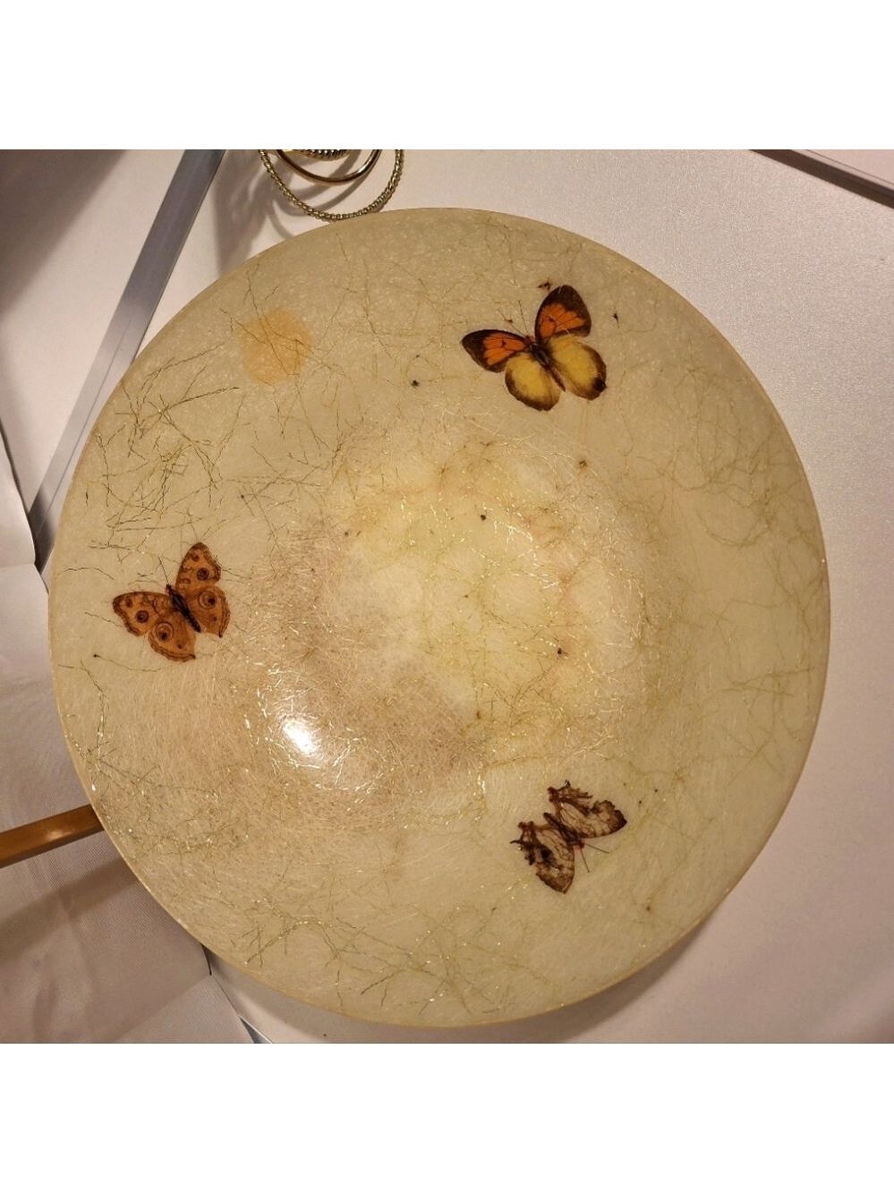 Butterfly Design Decorative bowl 11" vintage